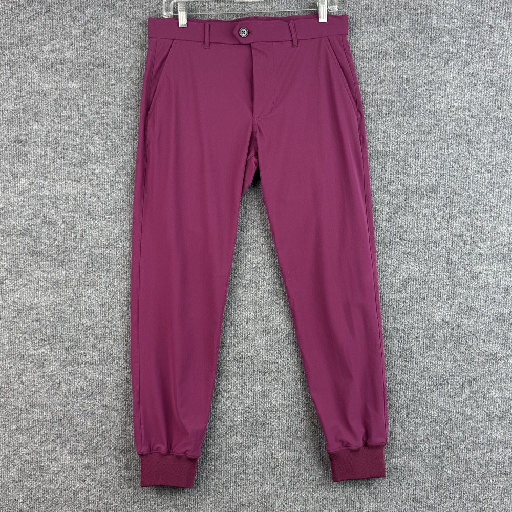 Greyson Montauk Jogger Pants Men 30 Raspberry Golf Performance Stretch Cuffed